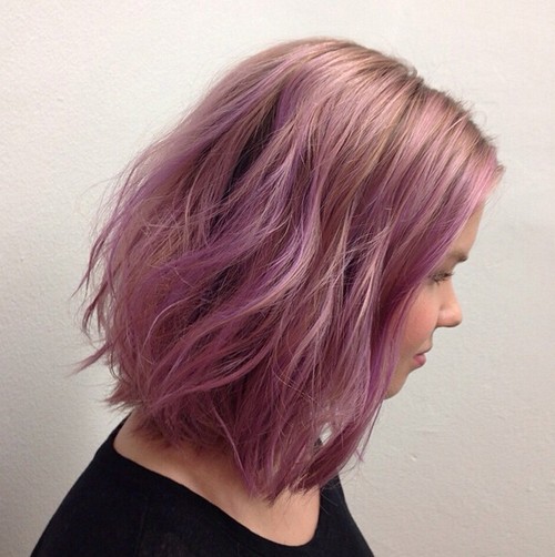 Pink and Violet Bedhead Bob Haircut