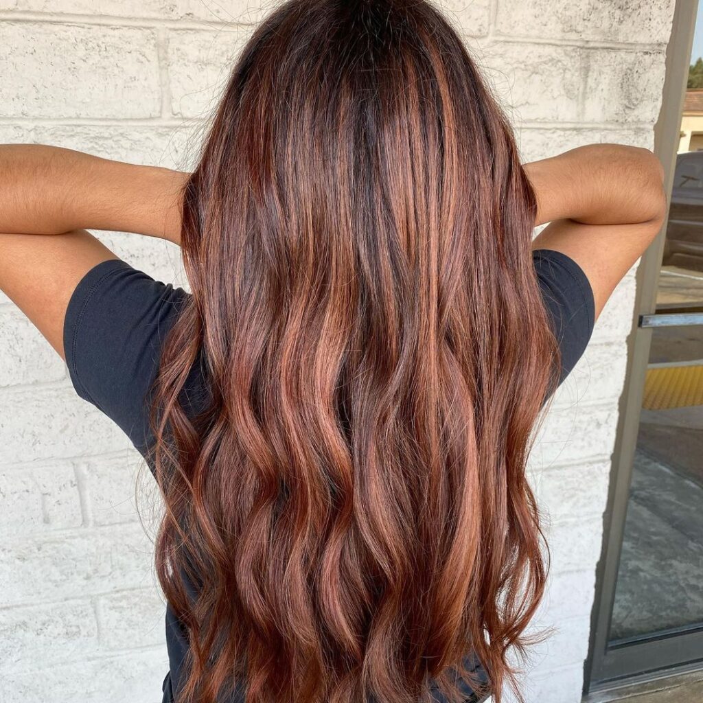 Dark Brown Hair with Caramel Highlights