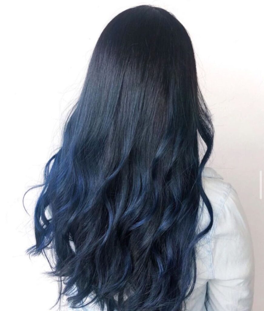 Frosted Black Blue Hair