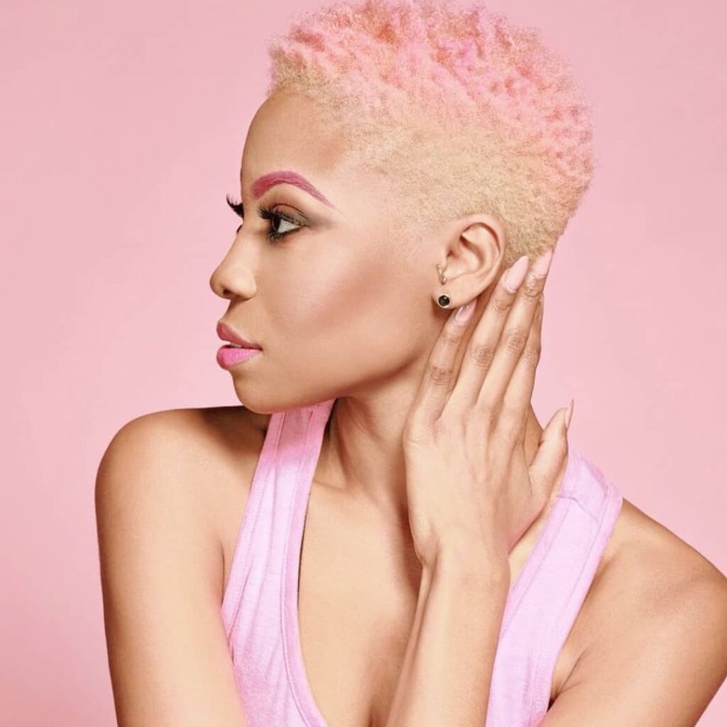 Pink and Blonde Short Hair for Black Women