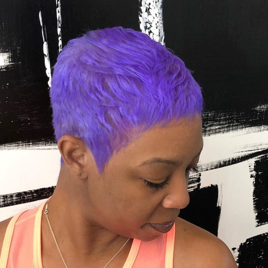 Purple Short Hairstyles for Black Women