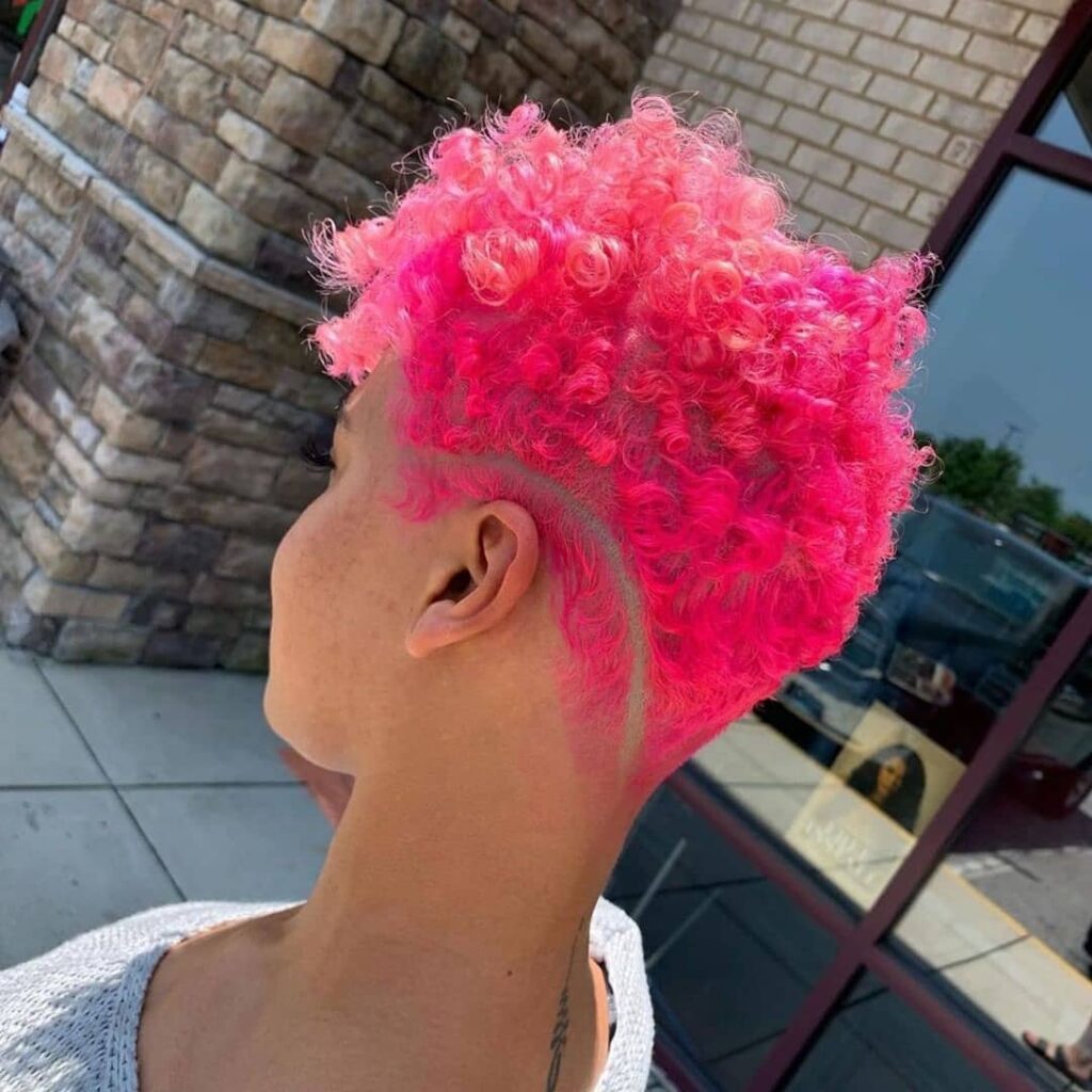 Short Hairstyles for Black Women with Pink Color