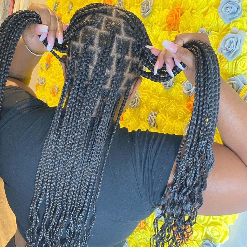 Tribal Braids with Curly Ends