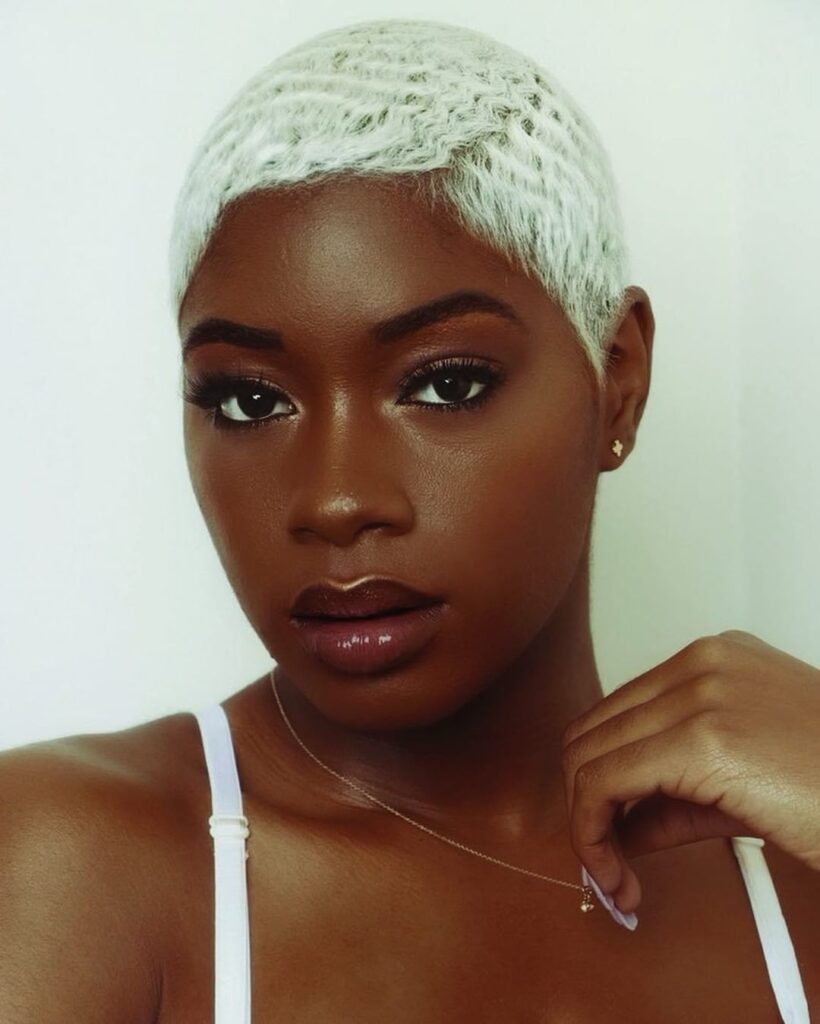 White and Short Hairstyles for Black Women