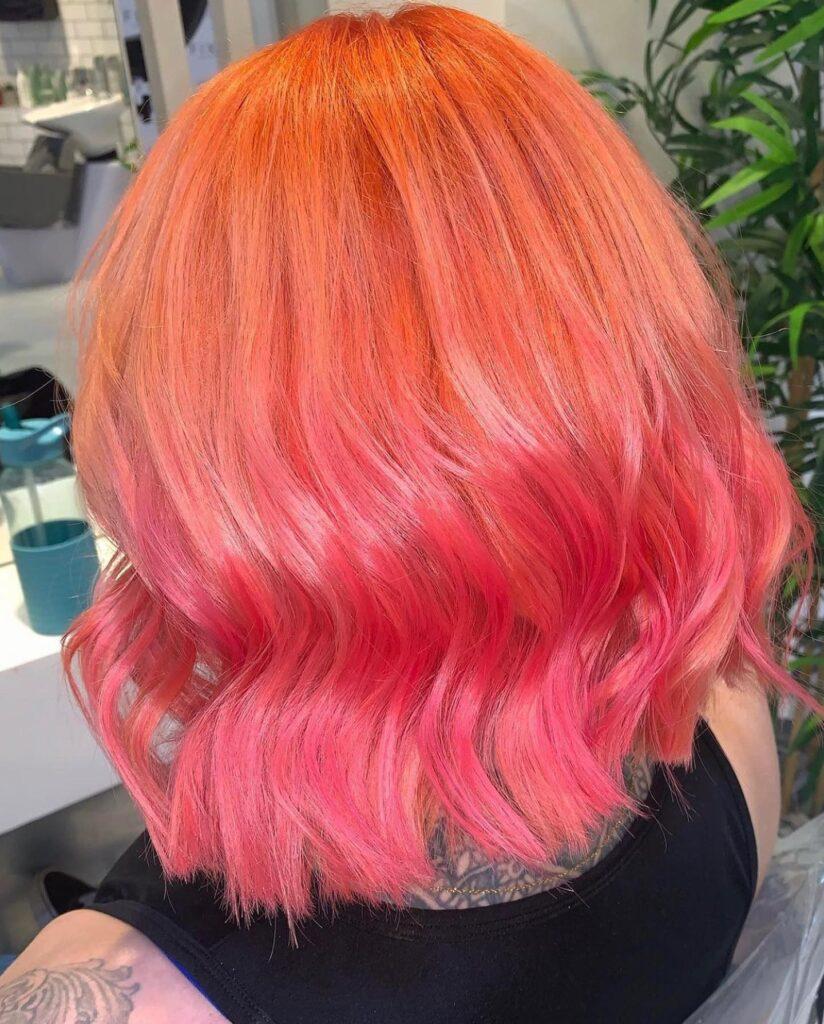Orange and Pink Hair Color